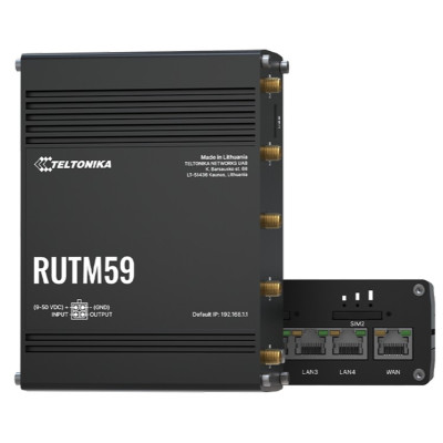 Teltonika RUTM59 Ultra-High Speed Smart Router for IoT Applications, Dual SIM, 5 Gigabit Ethernet